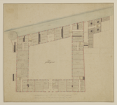 216643 Plattegrond van de begane grond van de Willemskazerne (Wittevrouwenkade) te Utrecht, met aanduiding van de ...